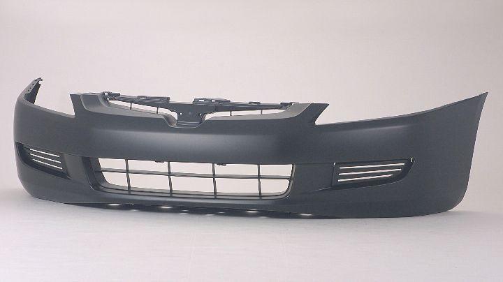 2003-2005 Honda Accord Coupe Front Bumper Primed 4Cyl All V6 At Without Fog Hole , HO1000211. OEM-quality exterior component.