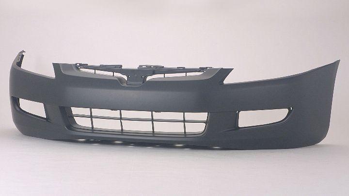2003-2005 Honda Accord Coupe Front Bumper Primed With Fog Lamp Hole M/T V6 , HO1000212. Precision fitment for collision repair.