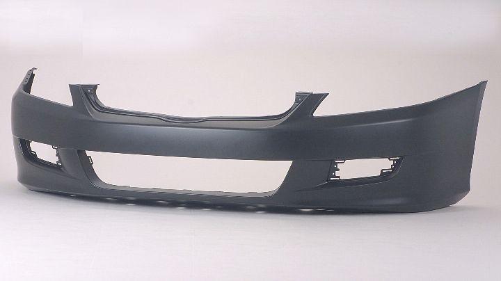 2006-2007 Honda Accord Coupe Front Bumper Primed , HO1000234. Side view of the replacement part.