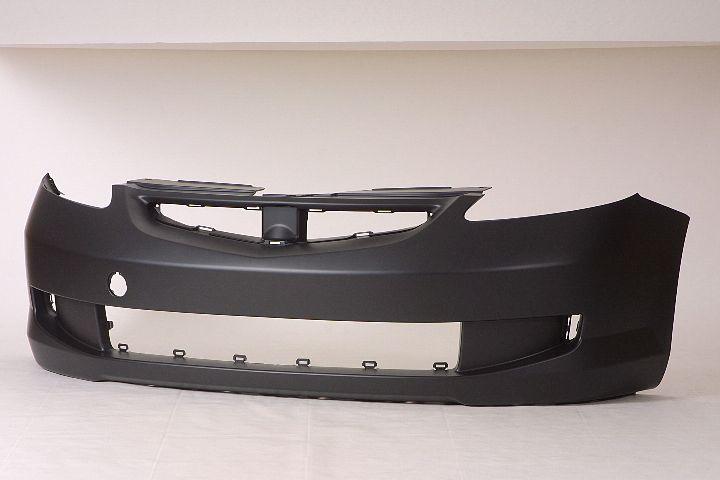 2007-2008 Honda FIT Front Bumper Primed Base/Dx/Lx Models , HO1000248. Side view of the replacement part.