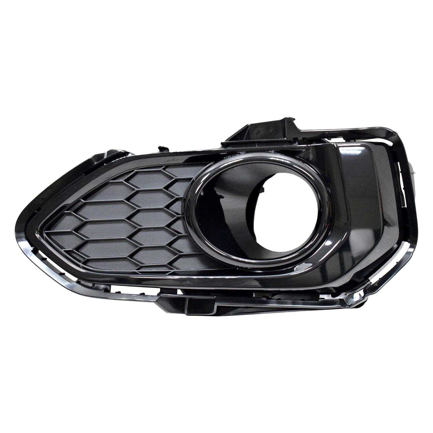 2018-2020 Honda FIT Fog Lamp Bezel Front Passenger Side Textured Gloss Black , HO1039152. Angle view for visual reference.