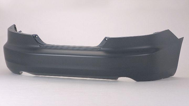 2003-2005 Honda Accord Coupe Rear Bumper Primed 4Cyl , HO1100209. Installed view for reference.