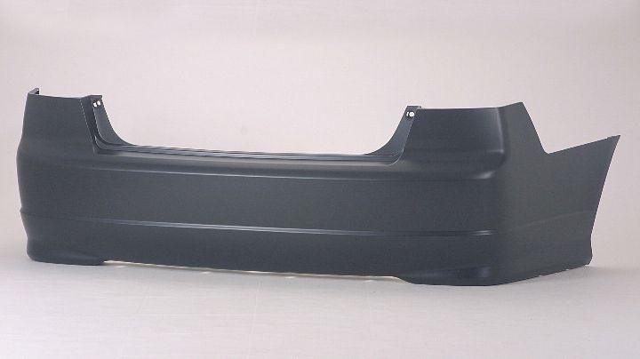 2004-2005 Honda Civic Hybrid Rear Bumper Primed , HO1100217. Side view of the replacement part.