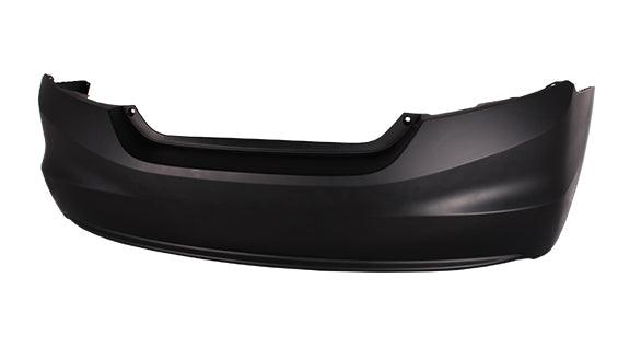 2012-2013 Honda Civic Coupe Rear Bumper Primed 1.8L , HO1100273. Side view of the replacement part.