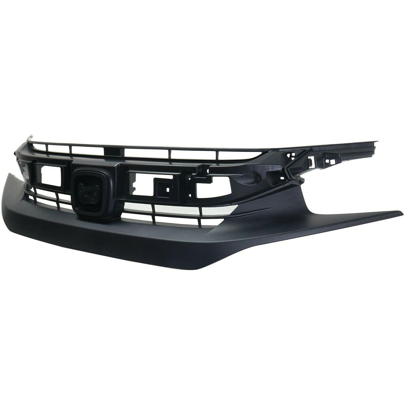 2016-2018 Honda Civic Sedan Grille Textured Black , HO1200231. Side view of the replacement part.