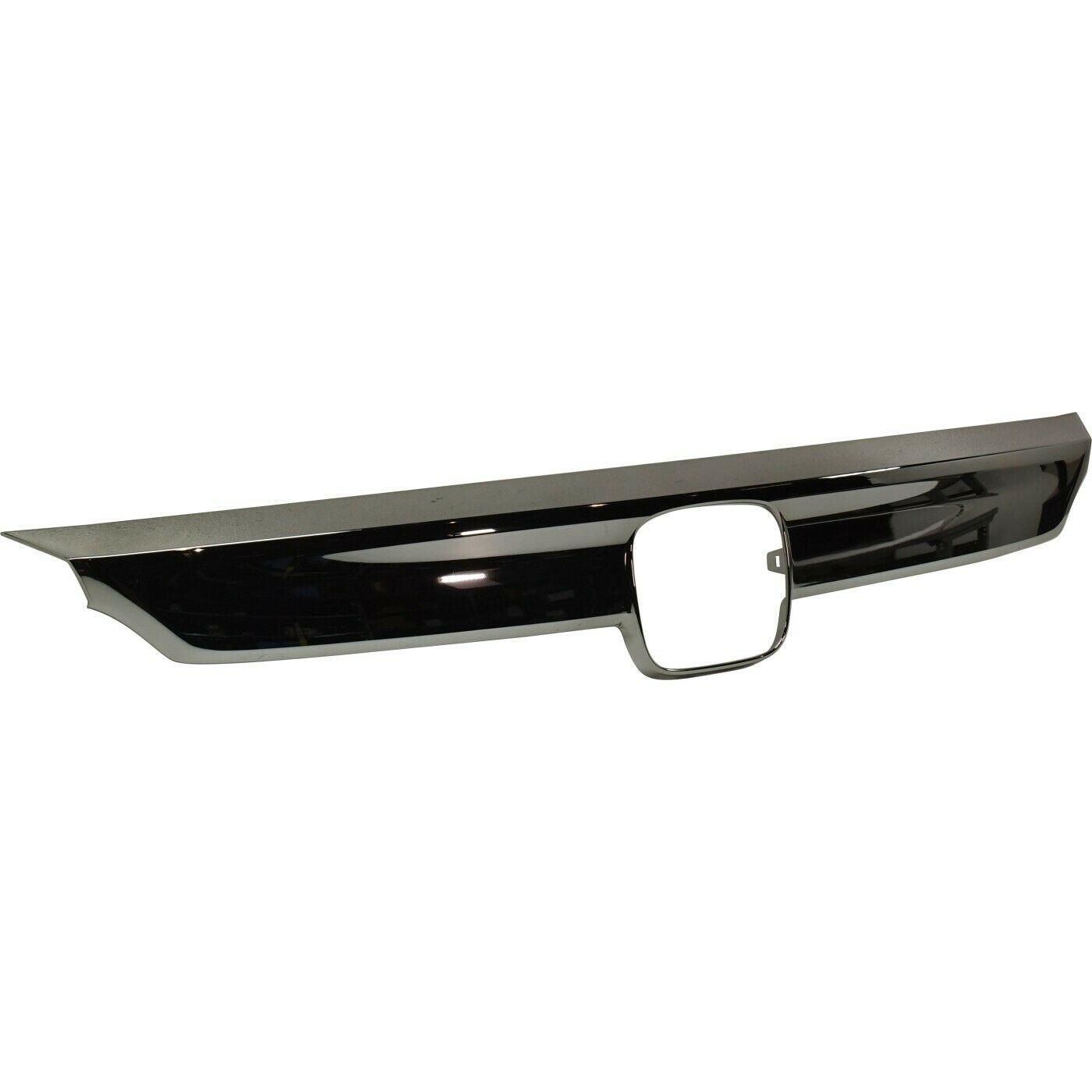 2018-2020 Honda Accord Sedan Grille Moulding Center Chrome/Smoke Black With Sport , HO1210161. Designed for OEM alignment.