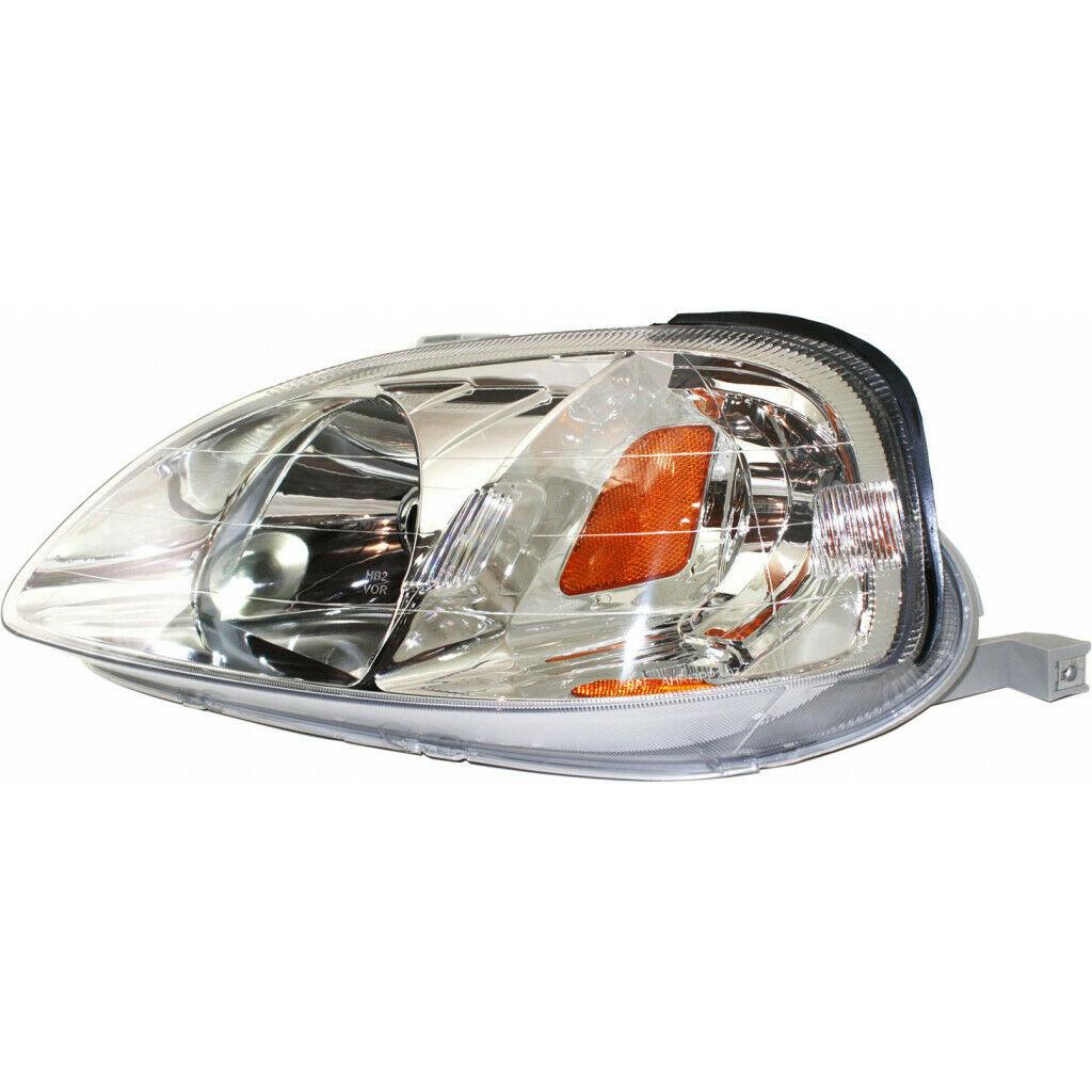 1999-2000 Honda Civic Hatchback Head Lamp Driver Side , HO2502113. Side view of the replacement part.