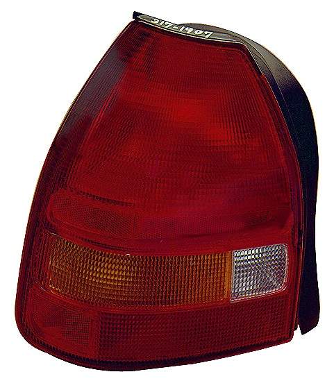 1996-1998 Honda Civic Hatchback Tail Lamp Driver Side , HO2818113. Installed view for reference.