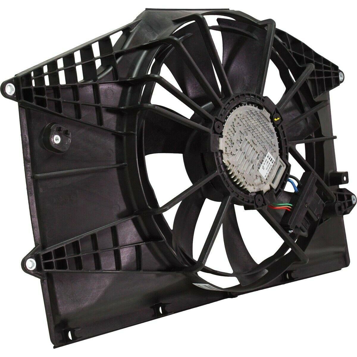 2016-2020 Honda Civic Coupe Cooling Fan Assy Denso Type 1.5L L4 Turbocharged , HO3115173. Angle view for visual reference.