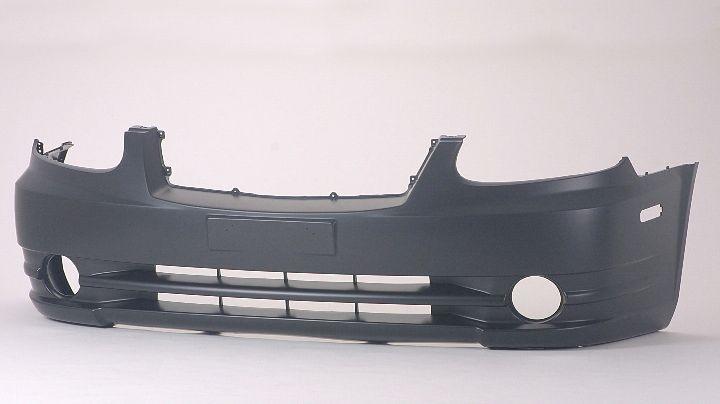 2003-2006 Hyundai Accent Hatchback Front Bumper Primed With Fog Lamp Hole , HY1000144. Precision fitment for collision repair.
