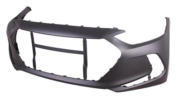 2017-2018 Hyundai Elantra Sedan Front Bumper Primed Without Tow Hook Hole , HY1000215. Durable and impact-resistant.