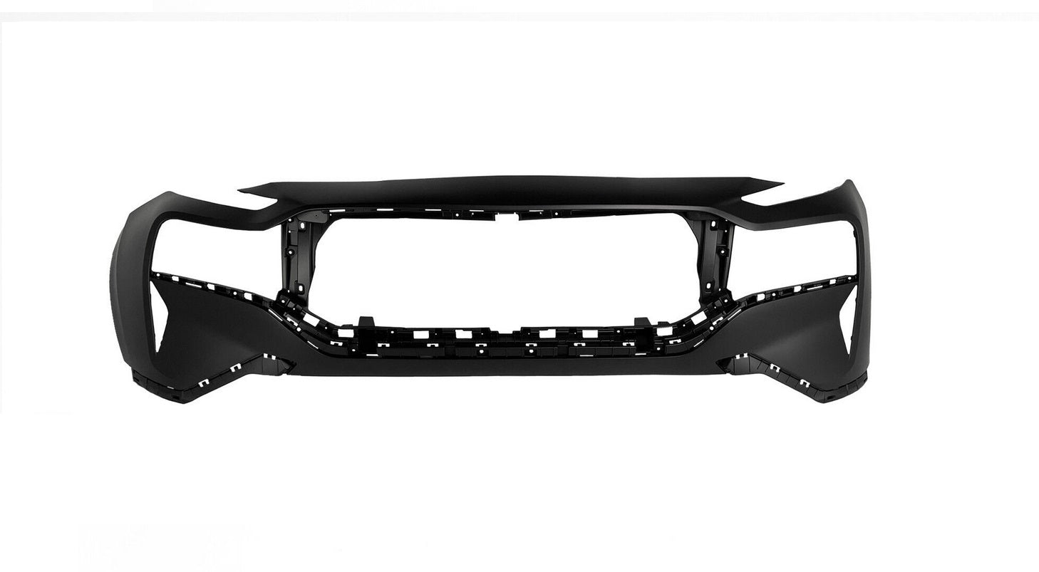 2021-2023 Hyundai Santa Fe Front Bumper Primed Without Sensor , HY1014104. Side view of the replacement part.