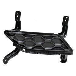 2019-2020 Hyundai Santa Fe Fog Lamp Cover Front Driver Side Textured Black Se Model , HY1038154. Side view of the replacement part.