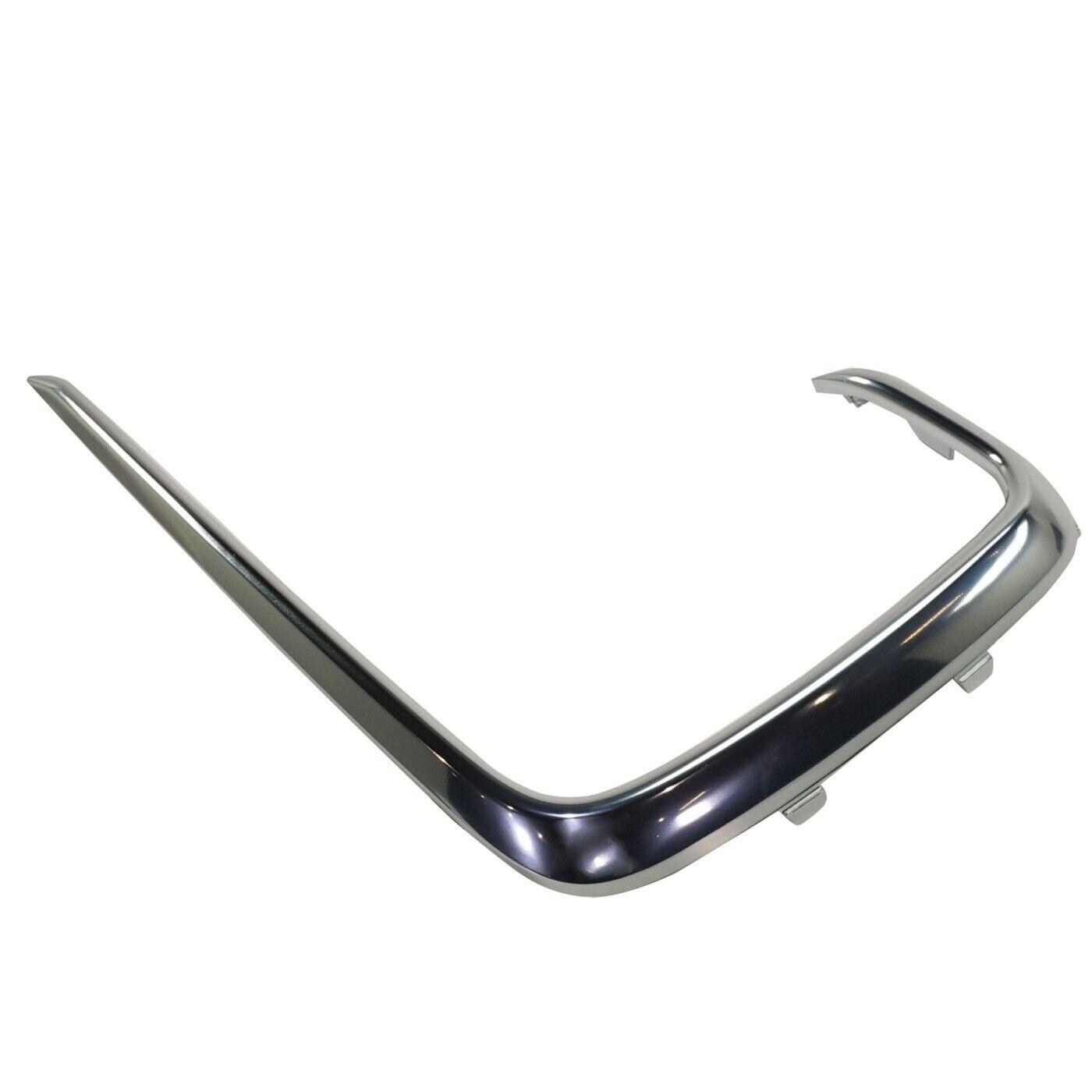 2017-2018 Hyundai Santa Fe Fog Lamp Trim Front Passenger Side Satin , HY1047111. Side view of the replacement part.