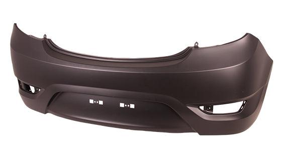 2012-2017 Hyundai Accent Hatchback Rear Bumper Primed , HY1100183. Angle view for visual reference.