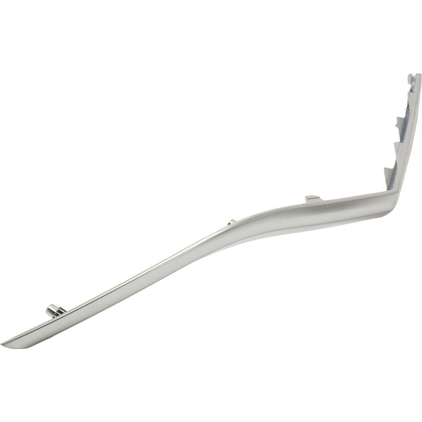 2019-2020 Hyundai Santa Fe Bumper Moulding Rear Driver Side Chrome , HY1146106. Side view of the replacement part.