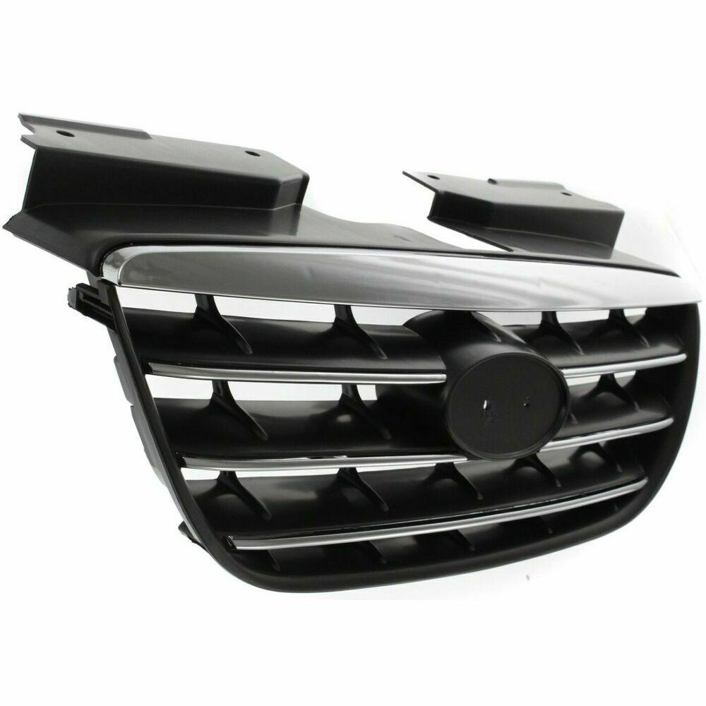 2007-2009 Hyundai Elantra Grille Chrome/Black , HY1200145. Side view of the replacement part.