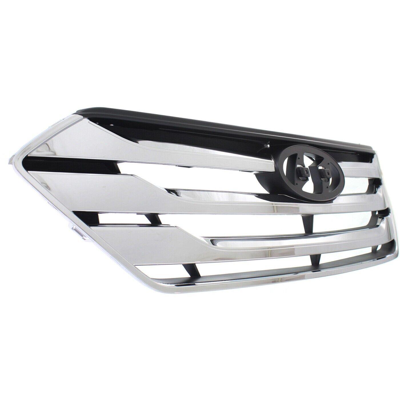 2013-2014 Hyundai Santa Fe Sport Grille Chrome/Black Sport , HY1200163. OEM-quality exterior component.