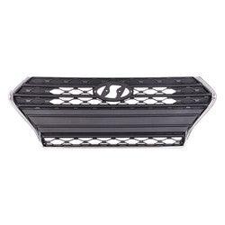 2018-2020 Hyundai Accent Hatchback Grille Chrome Frame With Black Bars Use Without Auto-Brake , HY1200214. OEM-style replacement.
