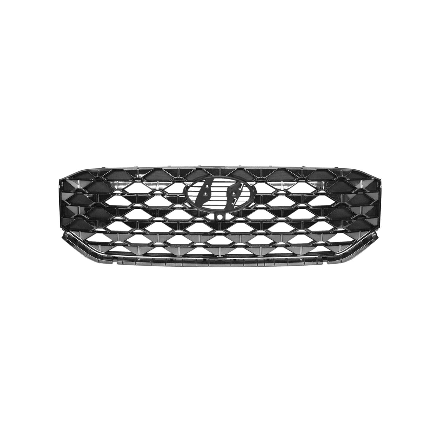2021-2023 Hyundai Santa Fe Grille Front Smoke Chrome With Camera Without Emblem , HY1200245. Direct fit for easy installation.