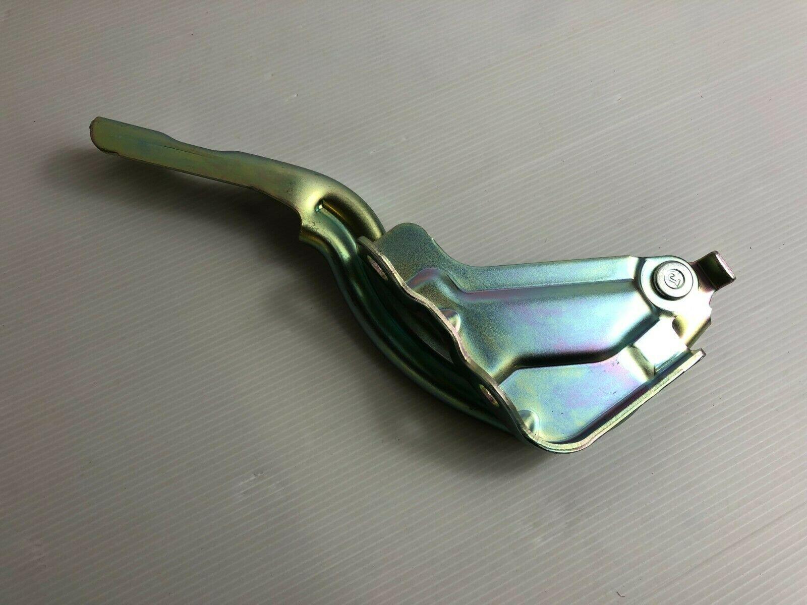 2018-2020 Hyundai Elantra GT Hood Hinge Passenger Side Steel , HY1236173. Side view of the replacement part.