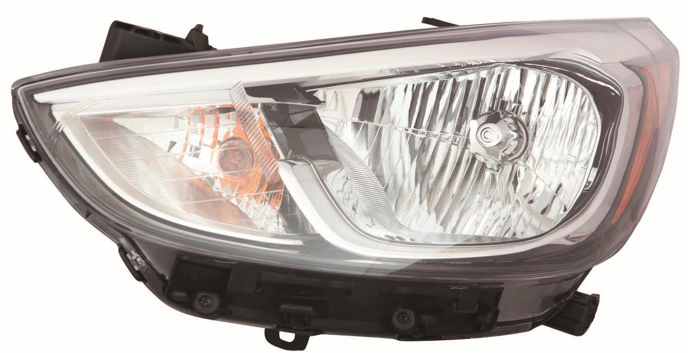 2015-2017 Hyundai Accent Sedan Head Lamp Driver Side Halogen Without Led , HY2502192. Professional-grade auto body part.