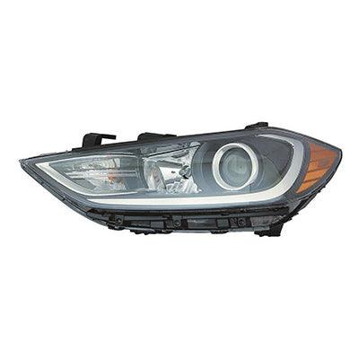 2017-2018 Hyundai Elantra Sedan Head Lamp Driver Side , HY2502203. Side view of the replacement part.