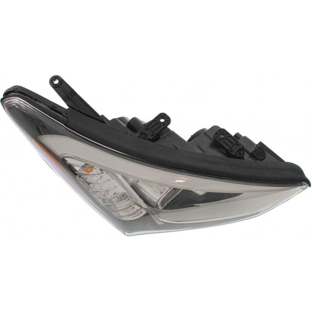 2013-2016 Hyundai Santa Fe Sport Head Lamp Passenger Side Halogen Sports Black Bezel , HY2503169. Factory-style replacement part.