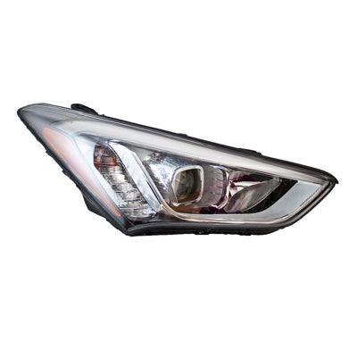 2013-2016 Hyundai Santa Fe Sport Head Lamp Passenger Side Hid Black Bezel , HY2503179. Designed for OEM alignment.