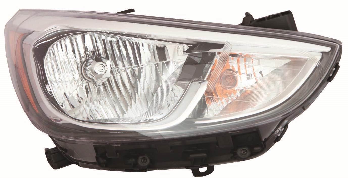 2015-2017 Hyundai Accent Hatchback Head Lamp Passenger Side Halogen Without Led , HY2503192. Professional-grade auto body part.