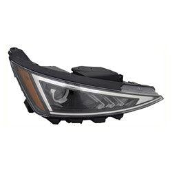 2019-2020 Hyundai Elantra Sedan Head Lamp Passenger Side Halogen Without Led Drl , HY2503239. Side view of the replacement part.