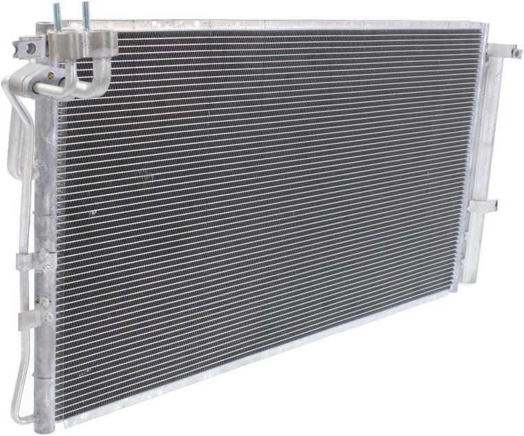 2013-2015 Hyundai Genesis Coupe Condenser , HY3030156. Side view of the replacement part.