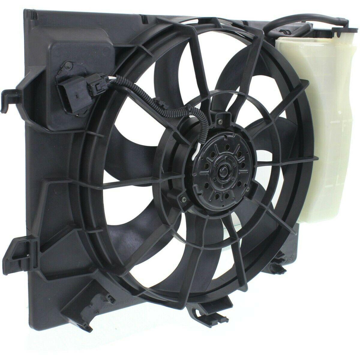 2012-2017 Kia Rio Hatchback Cooling Fan Assy , HY3115136. Angle view for visual reference.