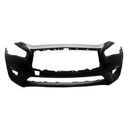 2018-2020 Infiniti Q50 Sedan Front Bumper Primed Without Sensor , IN1000284. Professional-grade auto body part.