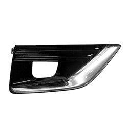 2018-2023 Infiniti Q50 Sedan Fog Lamp Bezel Front Passenger Side Black With Chrome Moulding , IN1039110. Factory-style replacement part.