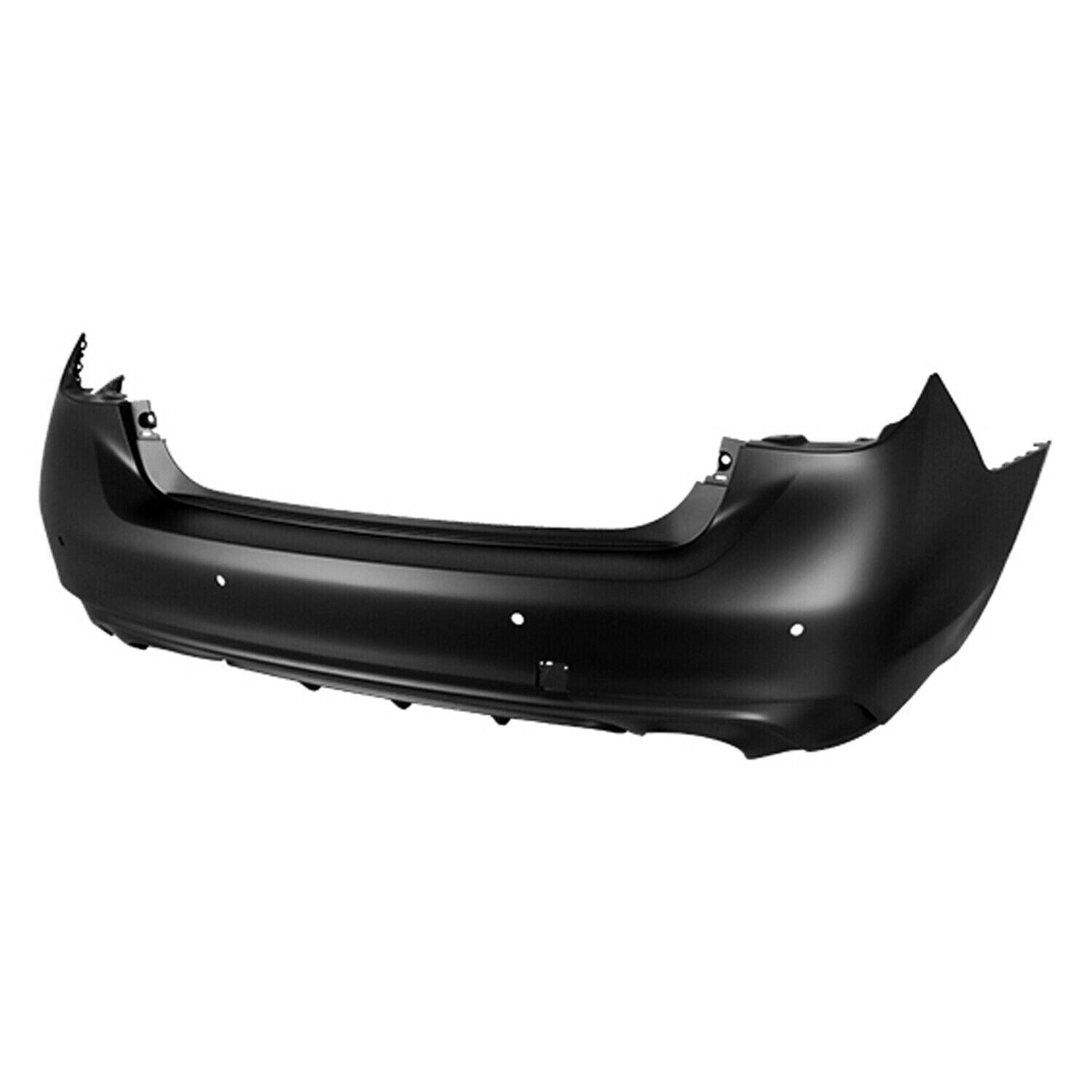 2018-2023 Infiniti Q50 Sedan Rear Bumper Primed With Sensor , IN1100176. OEM-style replacement.
