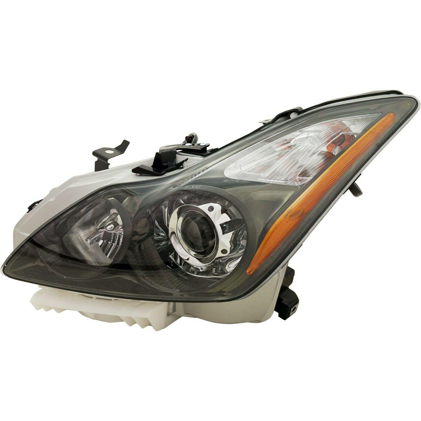 2014-2015 Infiniti Q60 Convertible Head Lamp Driver Side Hid With Dark Titanium Bezel , IN2502148. Professional-grade auto body part.