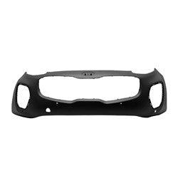 2017-2019 Kia Sportage Front Bumper Primed With Sensor , KI1000181. Installed view for reference.