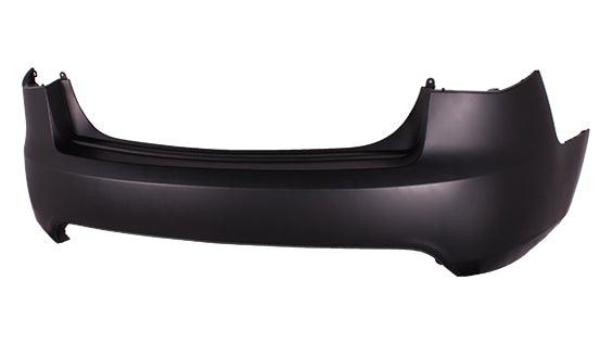 2010-2013 Kia Forte Rear Bumper Primed , KI1100145. Side view of the replacement part.