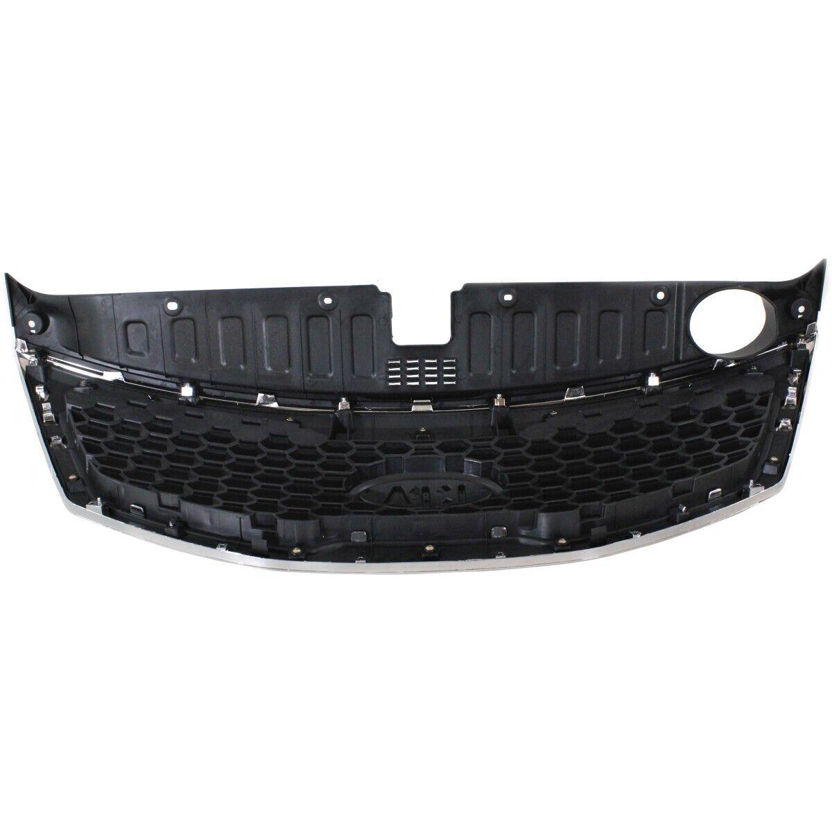 2011-2013 Kia Sorento Grille Chrome/Black Ex/Lx , KI1200140. Angle view for visual reference.