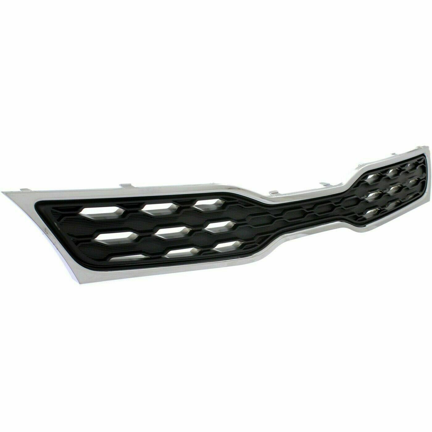 2012-2015 Kia Rio Hatchback Grille Upper Chrome/Black With Fog Lamp Hole Type , KI1200152. Lightweight yet durable construction.
