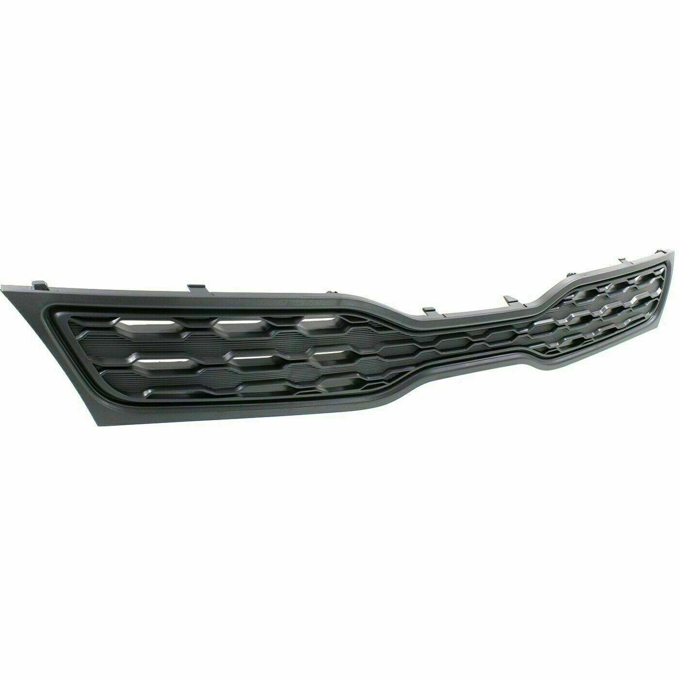 2012-2015 Kia Rio Hatchback Grille Upper Matte-Black Without Fog Lamp Type , KI1200153. Precision fitment for collision repair.