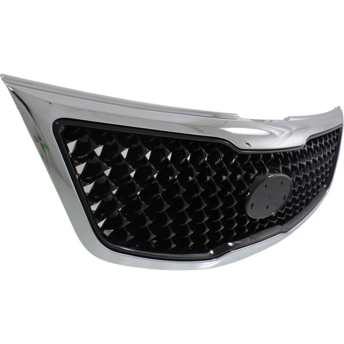 2014-2016 Kia Sportage Grille With Chrome Moulding 2.4L Painted Black , KI1200162. Precision fitment for collision repair.
