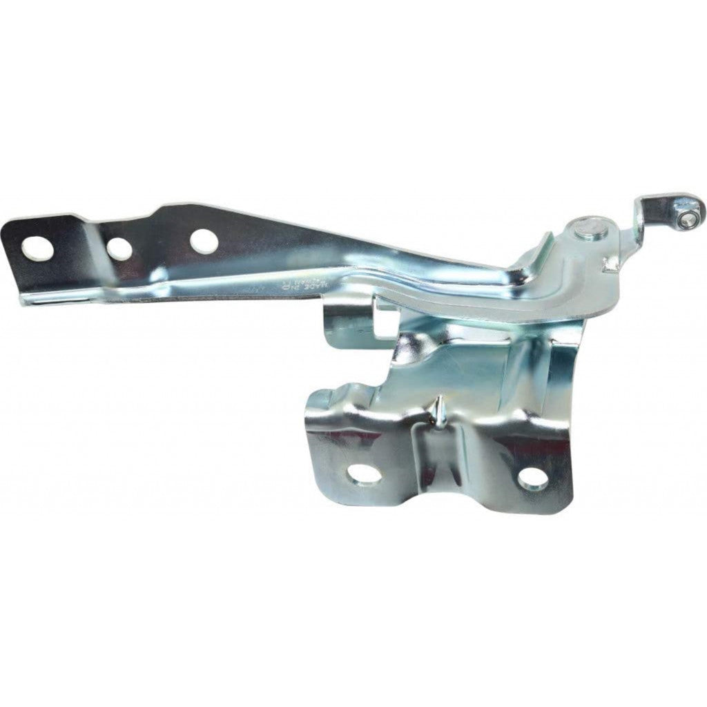 2021-2023 Kia K5 Hood Hinge Passenger Side Steel Chrome , KI1236187. Side view of the replacement part.
