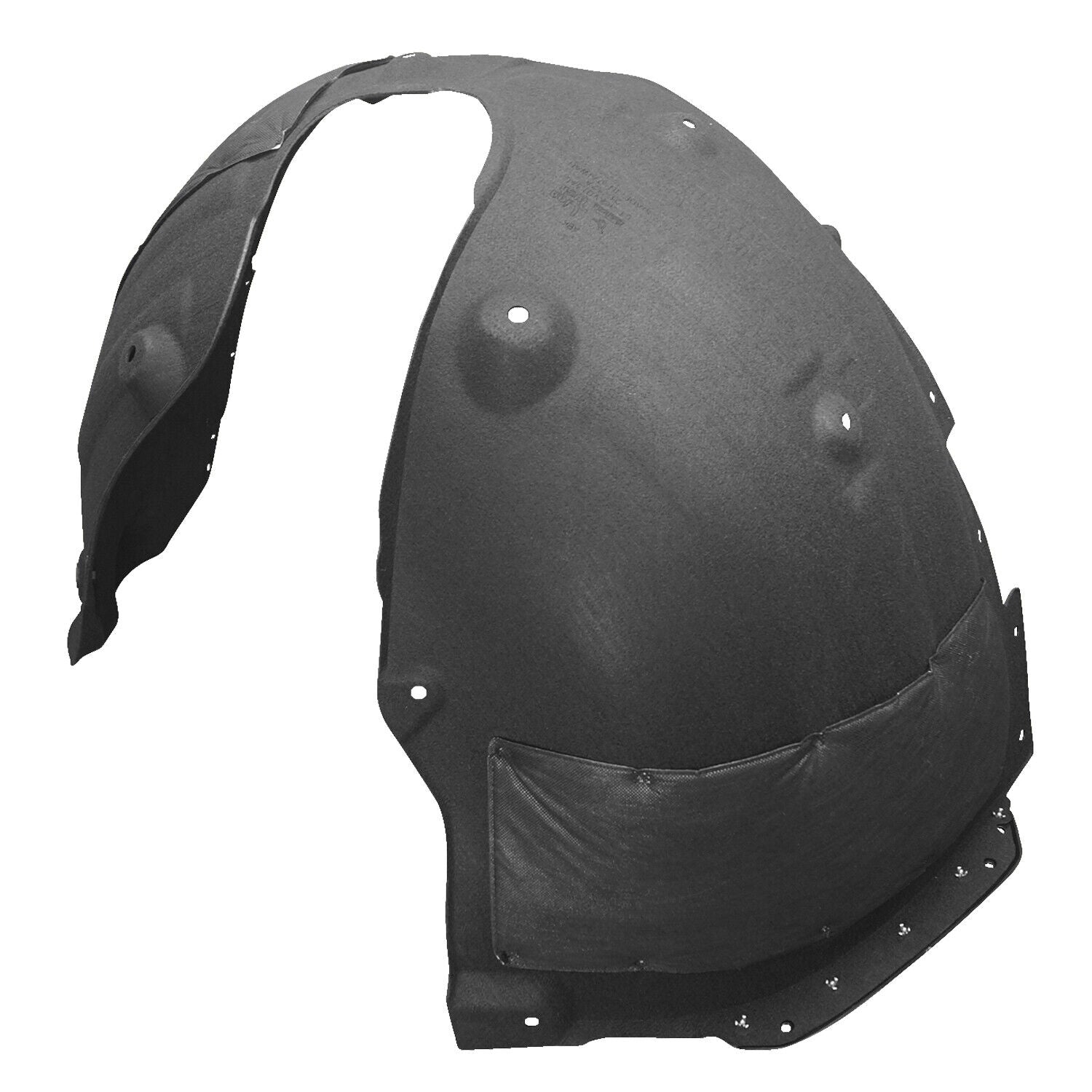 2022-2023 Kia Carnival Fender Liner Front Driver Side , KI1248169. Side view of the replacement part.