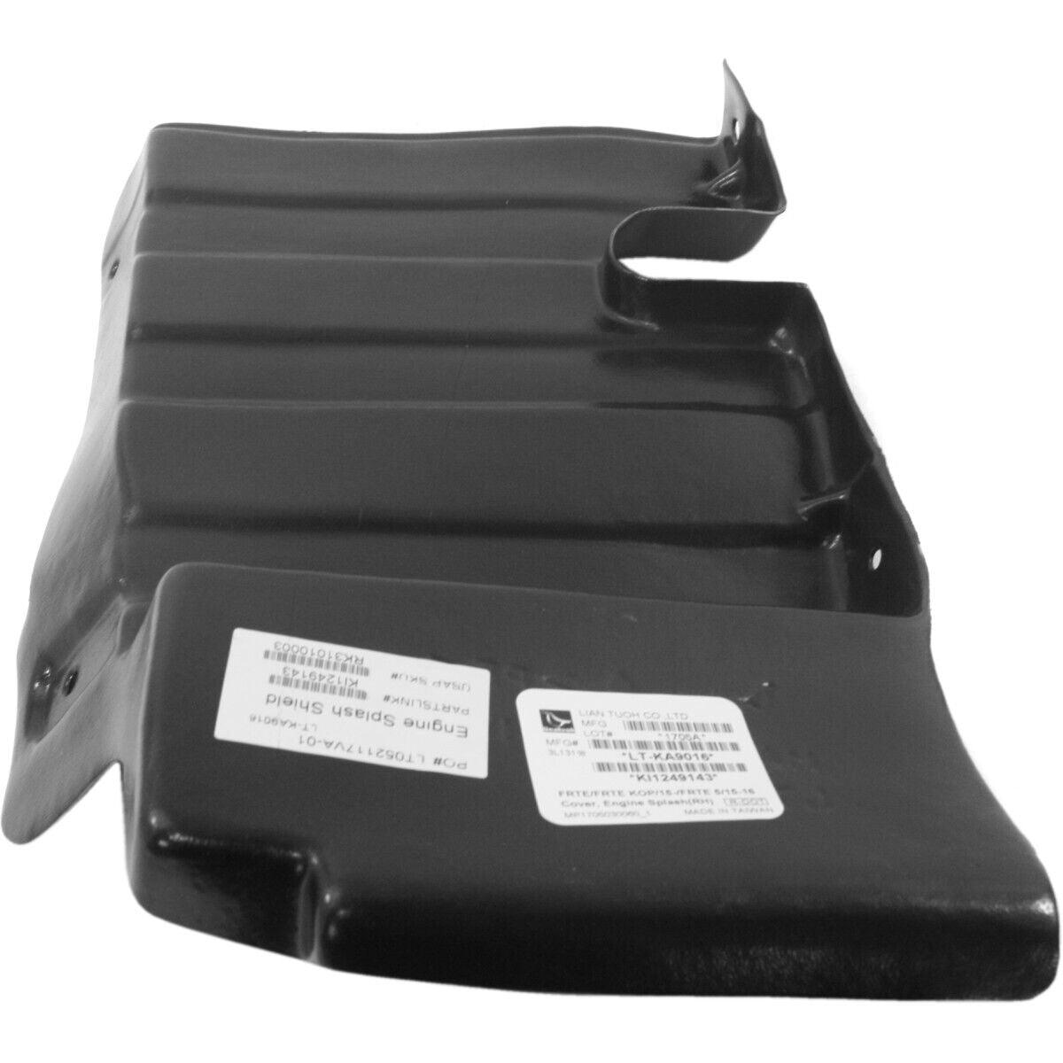 2014-2016 Kia Forte Engine Splash Shield Front Passenger Side , KI1249143. OEM-quality exterior component.