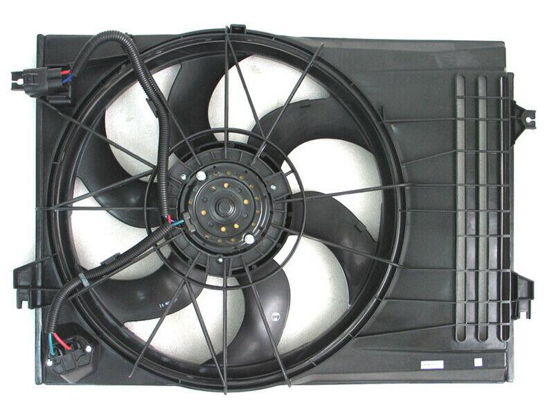 2008-2010 Kia Sportage Cooling Fan Assy 2.7L V6 , KI3115133. Angle view for visual reference.