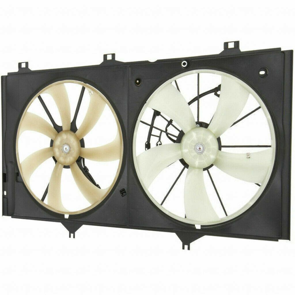 2007-2011 Toyota Camry Cooling Fan Assembly Without Towing Pkg , LX3115112. Angle view for visual reference.
