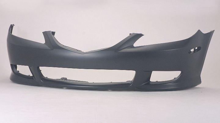 2003-2005 Mazda 6 Front Bumper Primed Sport Model With Spoiler Hole , MA1000186. Perfect fit and finish.
