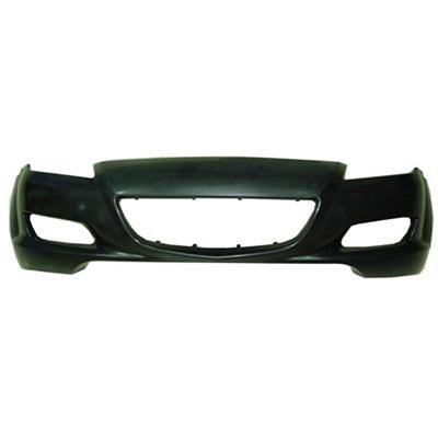 2004-2008 Mazda RX8 Front Bumper Without H/Lp Wash Hole Primed , MA1000192. Exact fit for vehicle restoration.